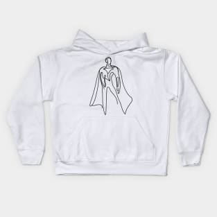 Minimalist line art Superhero Silhouette | Character 5 Kids Hoodie